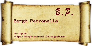Bergh Petronella névjegykártya